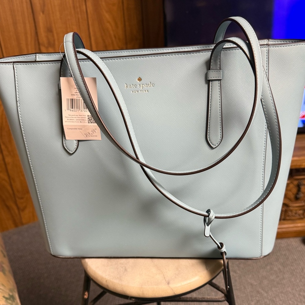 NWT Kate Spade smoky blue Schuyler medium tote